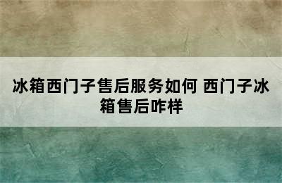 冰箱西门子售后服务如何 西门子冰箱售后咋样